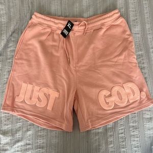God Is Dope pink sweat shorts size XL